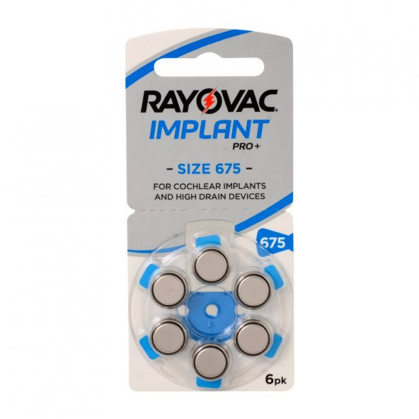 Rayovac Cochlear Implant Pro+ C/I 675 Numara Kulaklık Pili 6lı