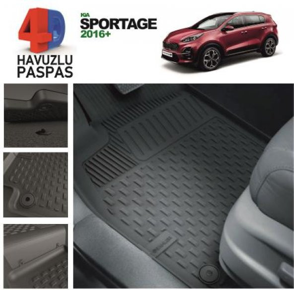 Kia Sportage 4D Premium Havuzlu Paspas 2016+