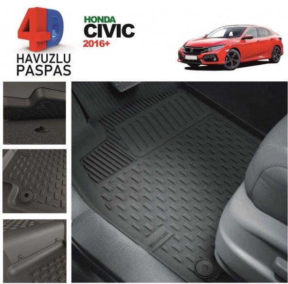 Honda Civic Premium 4D Havuzlu Paspas 2016+