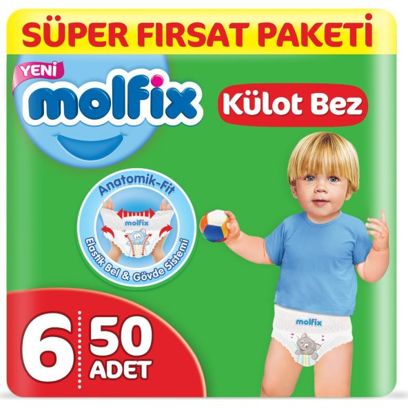 Molfix Külot Bebek Bezi Süper Fırsat Beden:6 (15-22Kg) Extra Large 50 Adet