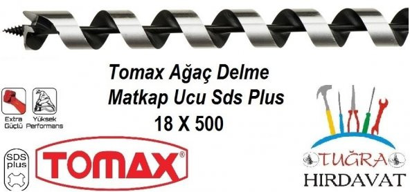 Tomax Sds Plus Ağaç Delme Ahşap Delme Matkap Ucu 18x500