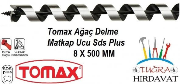 Tomax Sds Plus Ağaç Delme Ahşap Delme Matkap Ucu 8x500