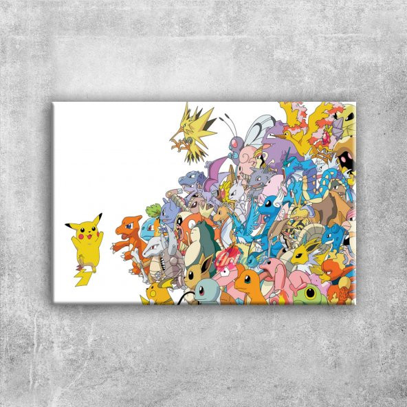 Pokemon Pikachu Pokemon Karakterleri Kanvas Tablo