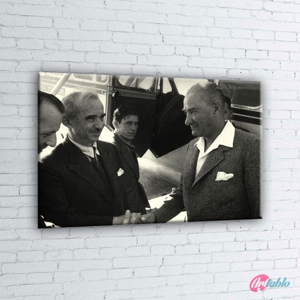 1936 Atatürk ve İnönü, Mustafa Kemal Atatürk-19 Kanvas Tablo - 2
