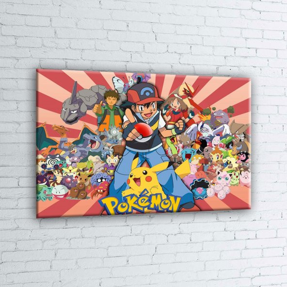 Pokemon Karakterleri Kanvas Tablo - 2