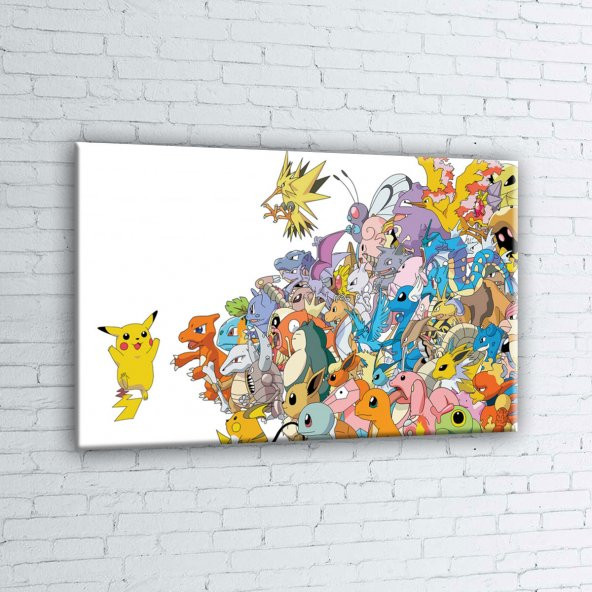 Pokemon Pikachu Pokemon Karakterleri Kanvas Tablo - 2