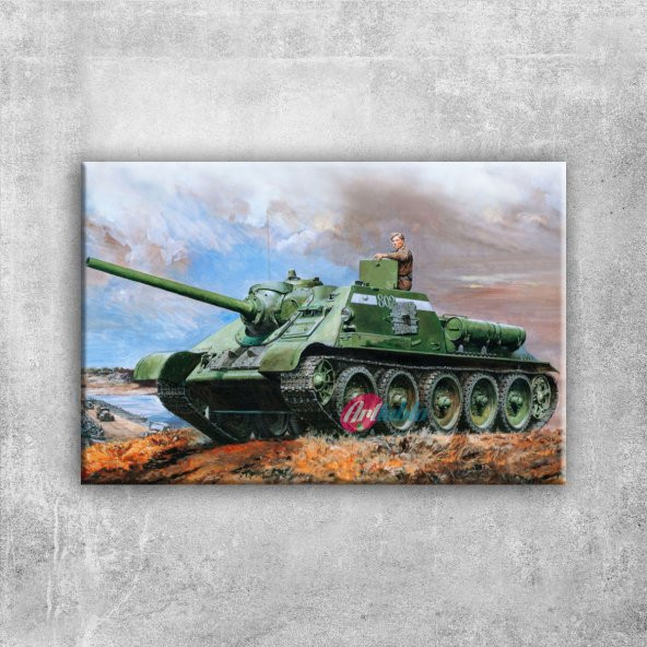 Zirhli Tanklar Askeri Savas Araclari 2 Yagli Boya Kanvas Tablo