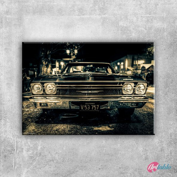 Chevrolet Impala Onden Gorunum 5 Eski Amerikan Kanvas Tablo