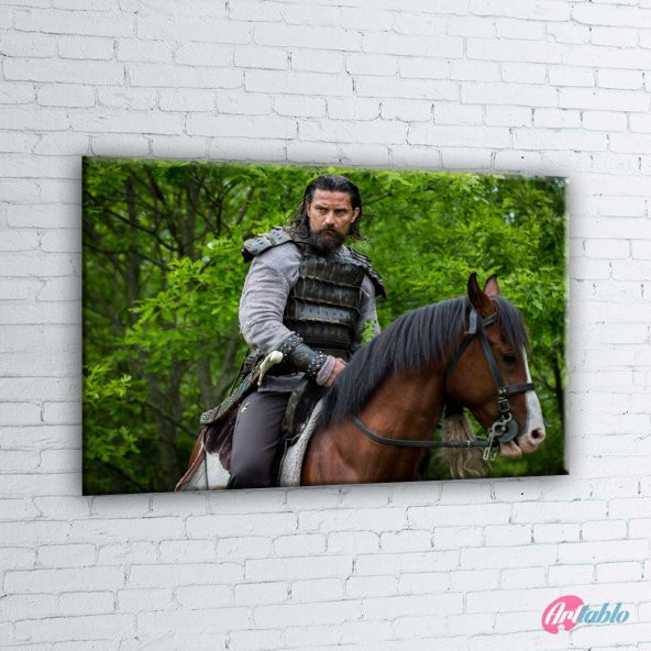Diriliş Ertuğrul Dizisi Bamsi At Üstünde Sinema Kanvas Tablo - 2