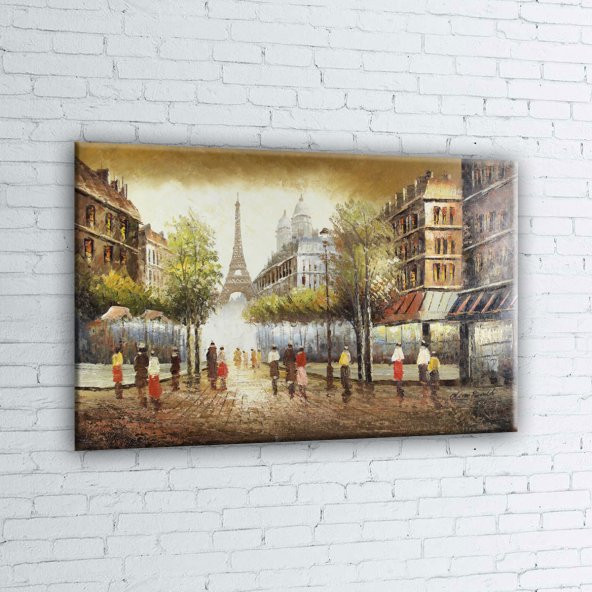 Paris Eyfel Kulesi 4 Şehir Manzaraları Yağlı Boya Canvas Tablo - 2