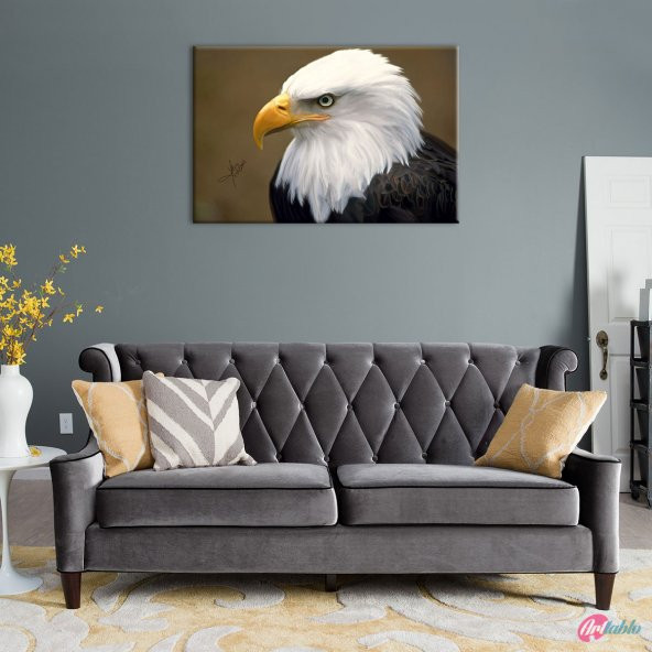 Kartal 3 Yağlı Boya Sanat Kanvas Tablo - 3