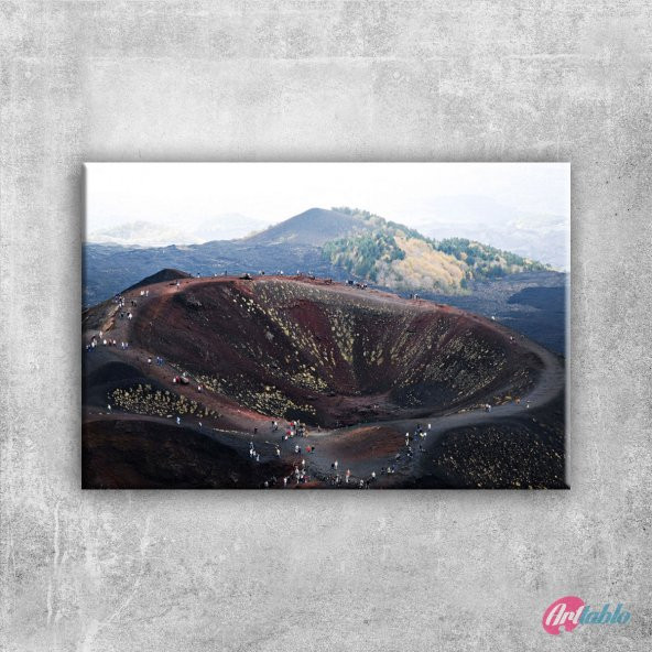 Etna Yanardağ Krater Ağzı Güney Sicilya İtalya Kanvas Tablo