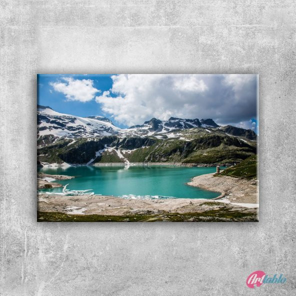 Avusturya Alp Gölleri Dağları 1 HD Doğa Manzaraları Kanvas Tablo