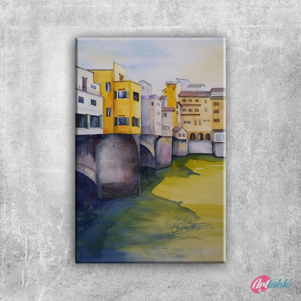 Ponte Vecchio Eski Kopru Floransa Tarihi Yerler Kanvas Tablo - 1