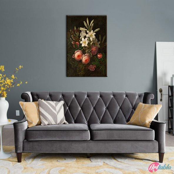 Vazo İçinde Çiçekler 25 İç Mekan Dekoratif Modern Kanvas Tablo - Resim 3