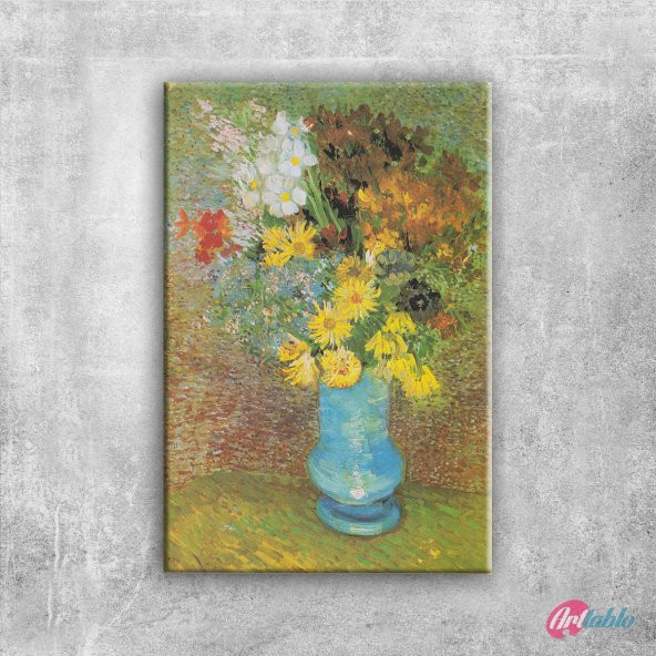 Vazo İçinde Çiçekler 18 Van Gogh, Renkli Çiçekler Kanvas Tablo