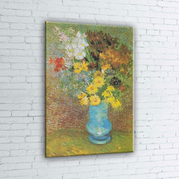 Vazo İçinde Çiçekler 18 Van Gogh, Renkli Çiçekler Kanvas Tablo - 2
