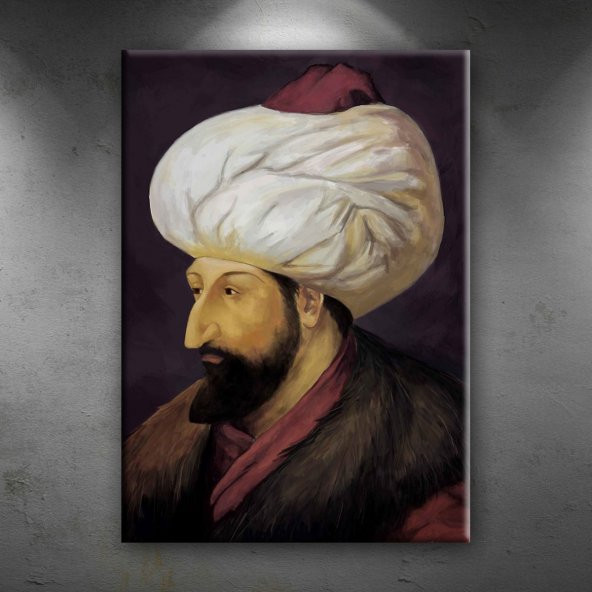 Fatih Sultan Mehmet Portre Osmanlı Tarihi Dekoratif Canvas Tablo