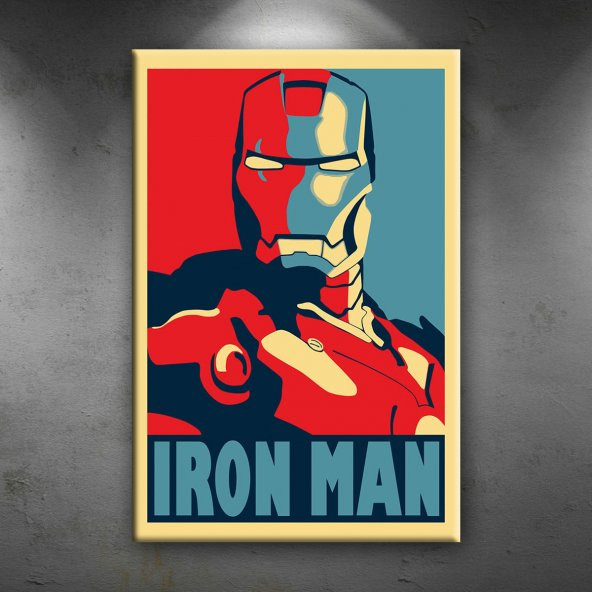Iron Man Demir Adam Portre Afiş Dekoratif Canvas Tablo