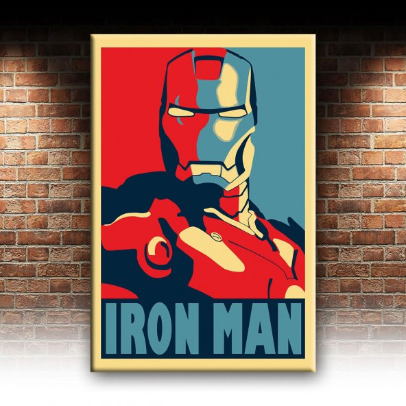 Iron Man Demir Adam Portre Afiş Dekoratif Canvas Tablo - 2