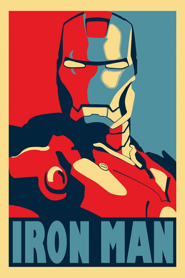 Iron Man Demir Adam Portre Afiş Dekoratif Canvas Tablo - 3