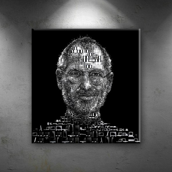 Steve Jobs Kolaj Apple-2 Popüler Kültür Dekoratif Kanvas Tablo