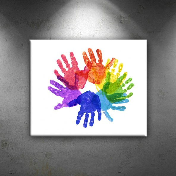 Autism Hands Bebek & Çocuk Dünyası Dekoratif Canvas Tablo