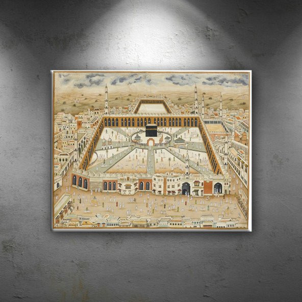 Kabe Minyatür Çizimi Dini & İnanç Dekoratif Canvas Tablo