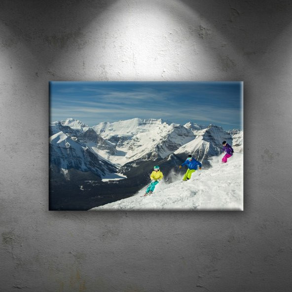 Kayak Dağ Manzarası Spor Dekoratif Canvas Tablo