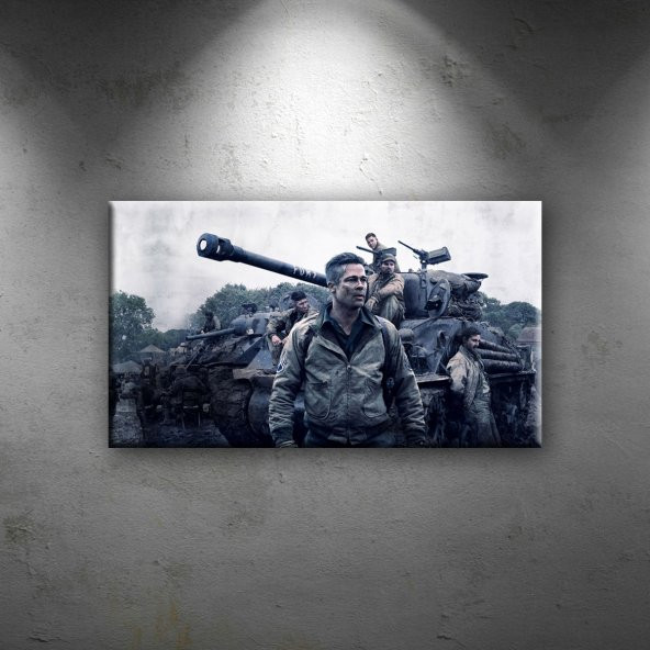 Fury Brad Pitt Afiş Sinema Dekoratif Canvas Tablo
