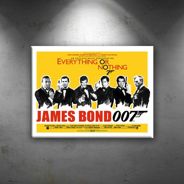 Retro james Bond Poster Dekoratif Canvas Tablo