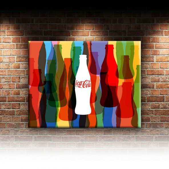 Coca Cola Renkli Şişe Retro Dekoratif Canvas Tablo - 2