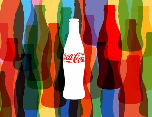 Coca Cola Renkli Şişe Retro Dekoratif Canvas Tablo - 3