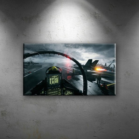 Uçak Küçük Jet Savaş Pilot Oyunu Dekoratif Canvas Tablo