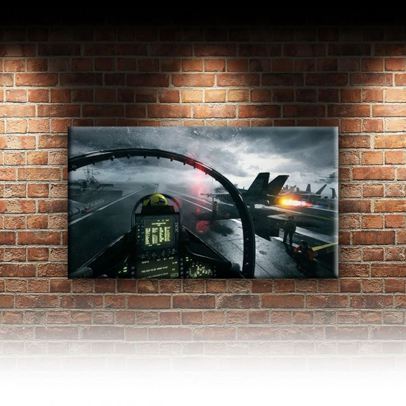 Uçak Küçük Jet Savaş Pilot Oyunu Dekoratif Canvas Tablo - 2