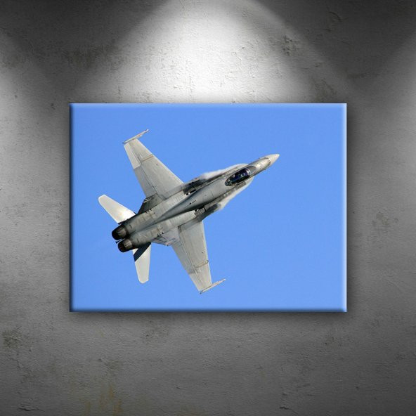 F18 Jet Savaş Uçak Askeri Dekoratif Canvas Tablo