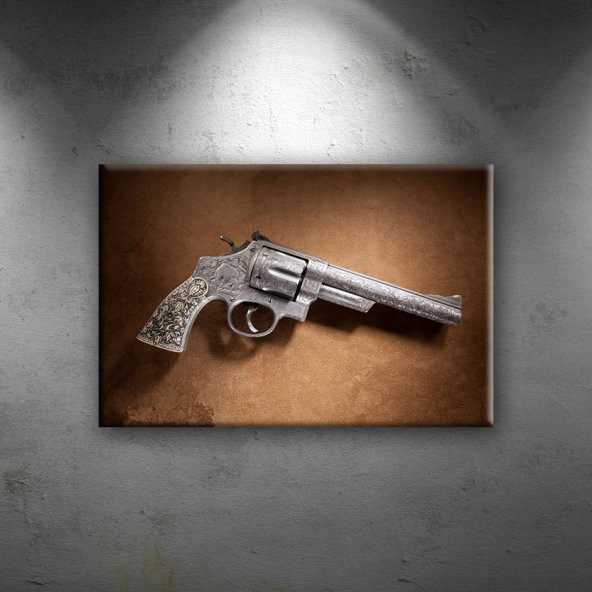 Smith Wesson Eski Tarihi Tabanca Dekoratif Canvas Tablo