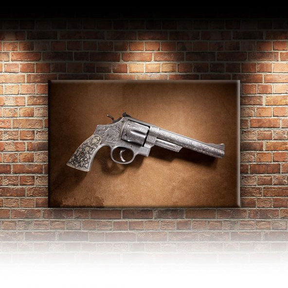 Smith Wesson Eski Tarihi Tabanca Dekoratif Canvas Tablo - 2