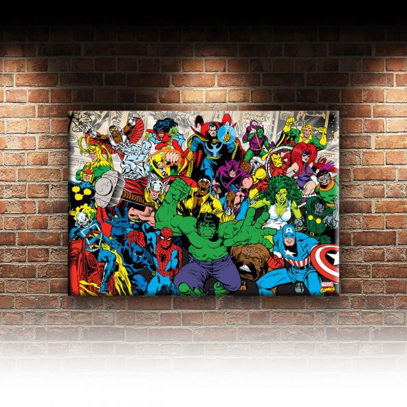 Marvel Karakterleri 2 Süper Kahramanlar Dekoratif Kanvas Tablo - 2