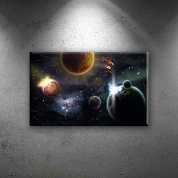 Outher Space Dünya & Uzay Dekoratif Kanvas Tablo