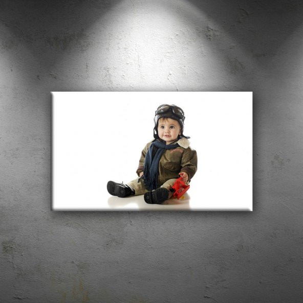 Sevimli Mini Pilot Bebek & Çocuk Dünyası Dekoratif Kanvas Tablo