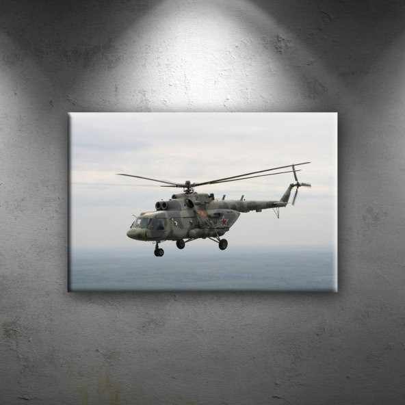 Savaş Helikopteri Askeri Dekoratif Kanvas Tablo