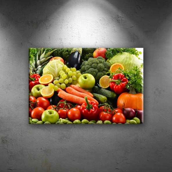 Meyveler ve Sebzeler Lezzetler Dekoratif Kanvas Tablo