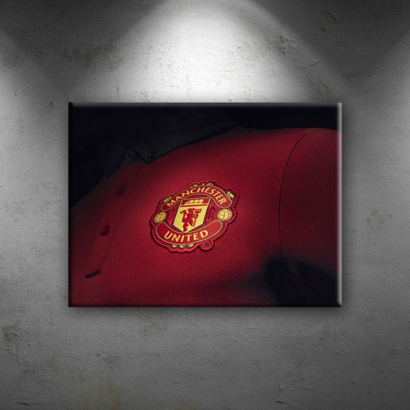 Manchester United Logo Futbol Spor Dekoratif Kanvas Tablo - 1