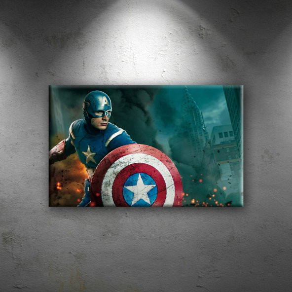 Kaptan Amerika Marvel-2 Süper Kahramanlar Dekoratif Kanvas Tablo - 1