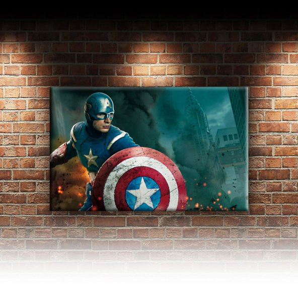 Kaptan Amerika Marvel-2 Süper Kahramanlar Dekoratif Kanvas Tablo - 2