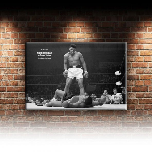 Muhammed Ali Boks-7 Nakavt 25 Mayıs 1965 Dekoratif Kanvas Tablo - 2