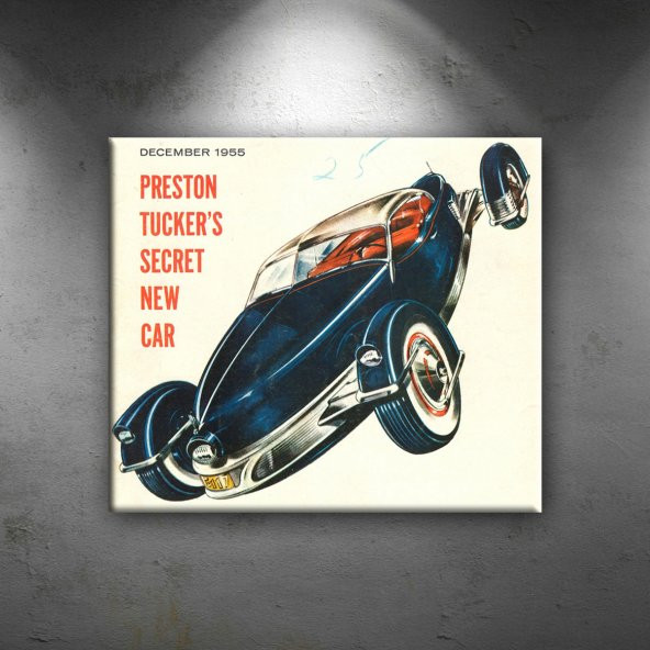 Retro Eski Poster Otomobil Klasik Dekoratif Kanvas Tablo