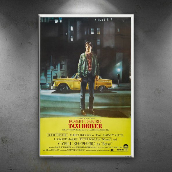 Retro Eski Poster Taxi Driver Robert De Niro Film Kanvas Tablo
