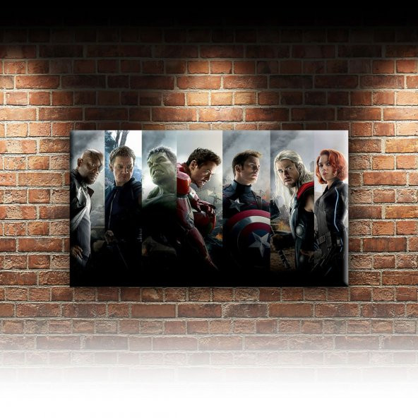 Avengers-Yenilmezler Karakterleri Süper Kahramanlar Kanvas Tablo - 2
